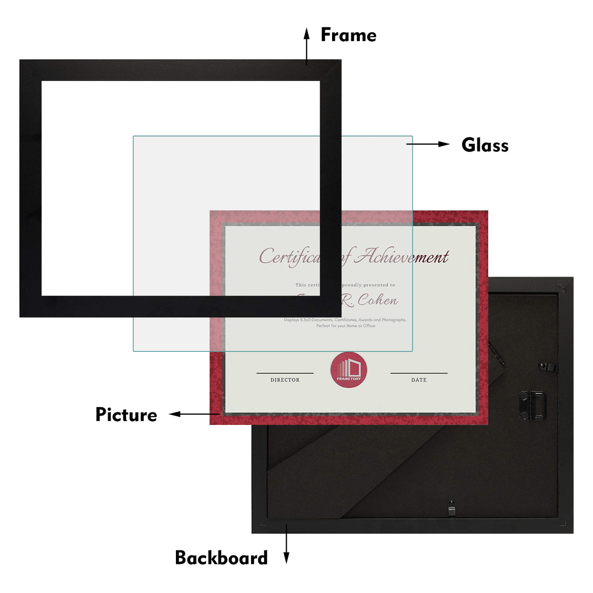 Frametory, 8.5x11 Picture Frame with Real Glass (16 Pack)