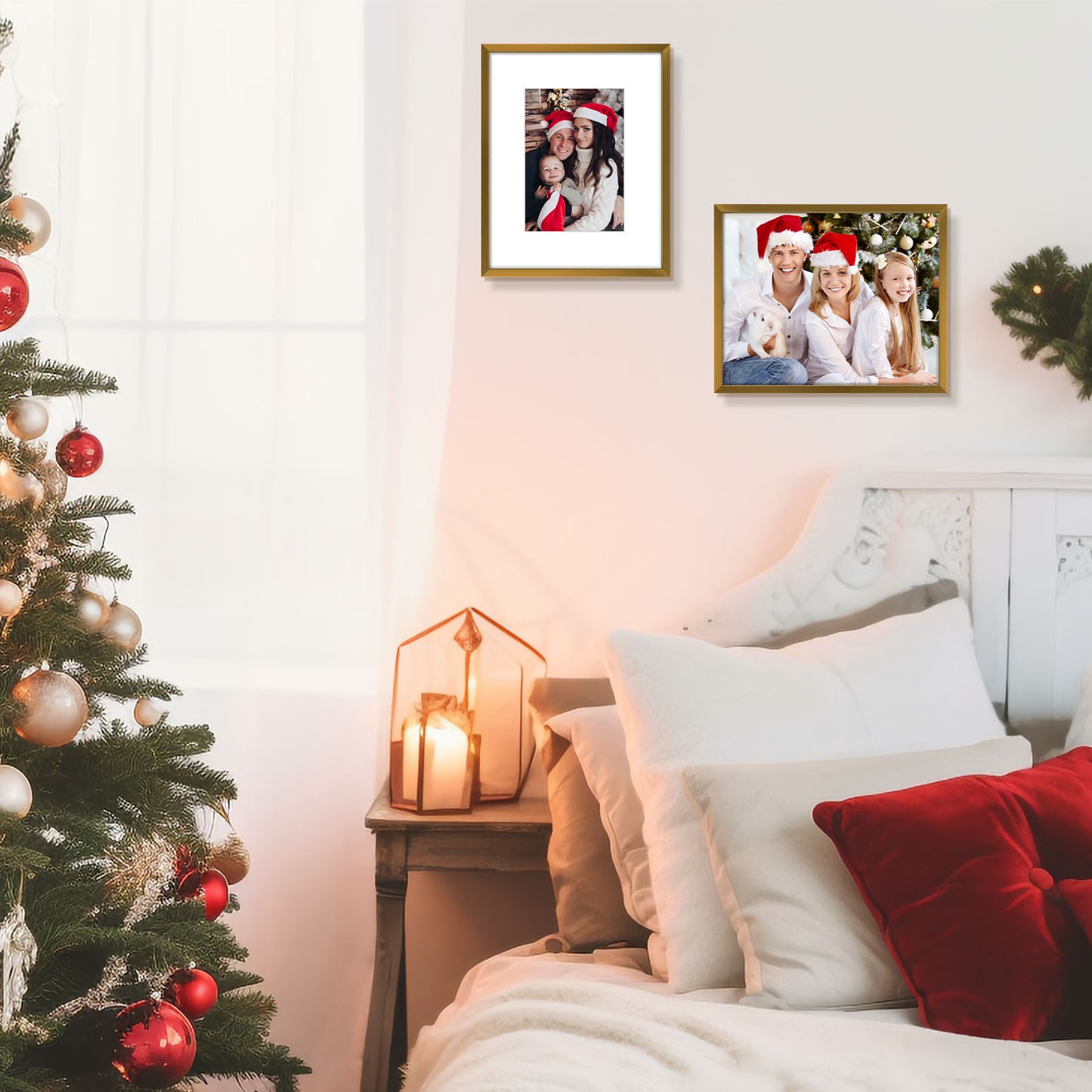 Clearance 8x10 Aluminum Picture Frame Displays 5x7 Photos with White Mat and Real Glass Bronze（12 Pack）