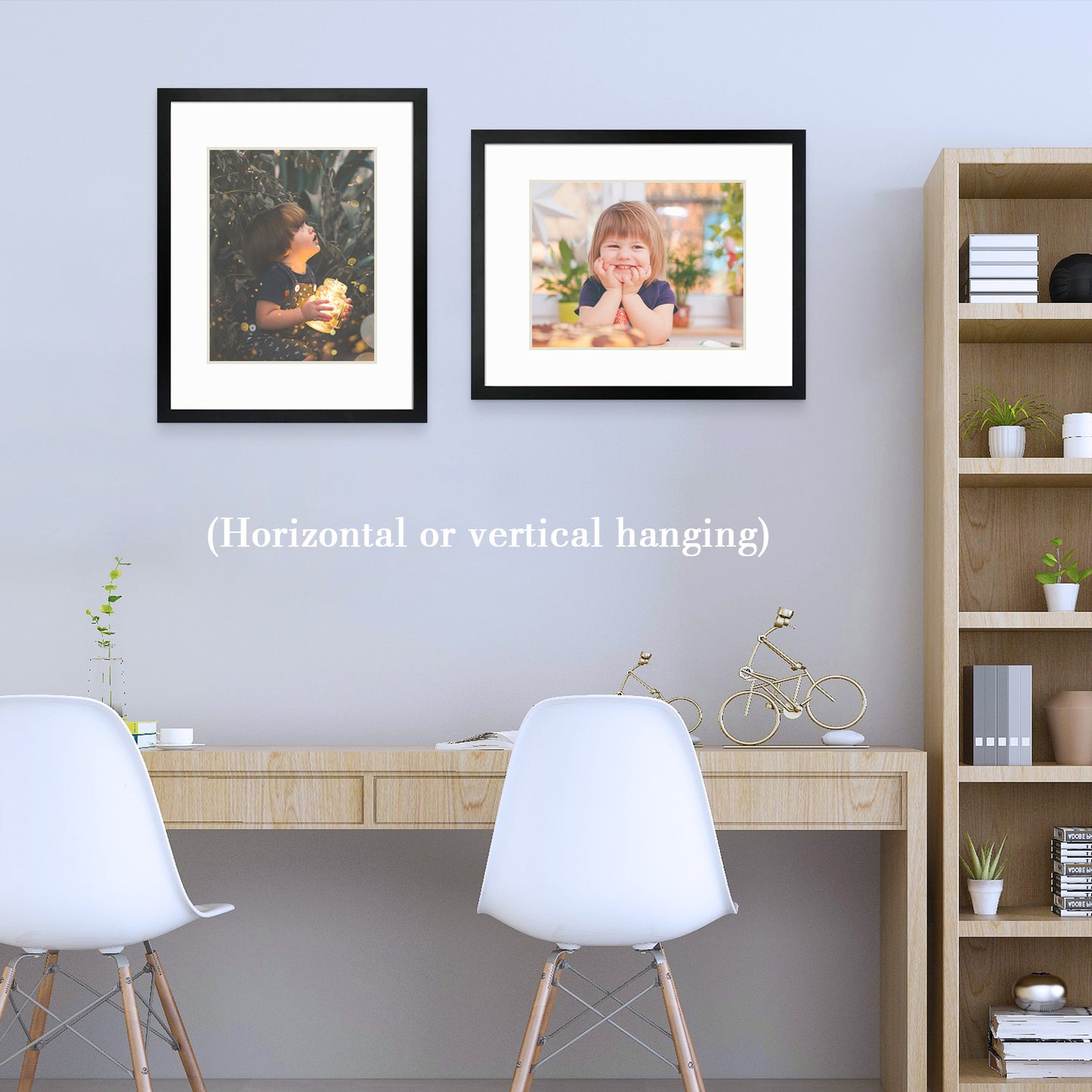 16x20 Black MDF Picture Frame for 11x14 Photo with White Mat