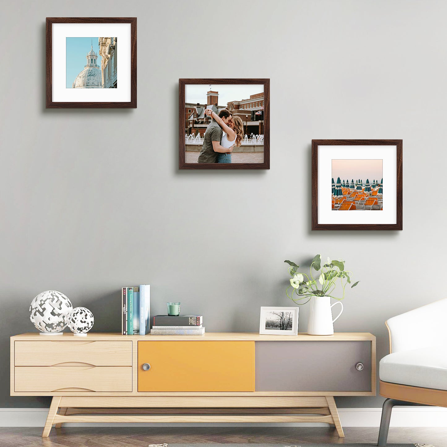 Frametory, 12x12 Picture Frame with White Mat for 8x8 Photo (9 Pack)