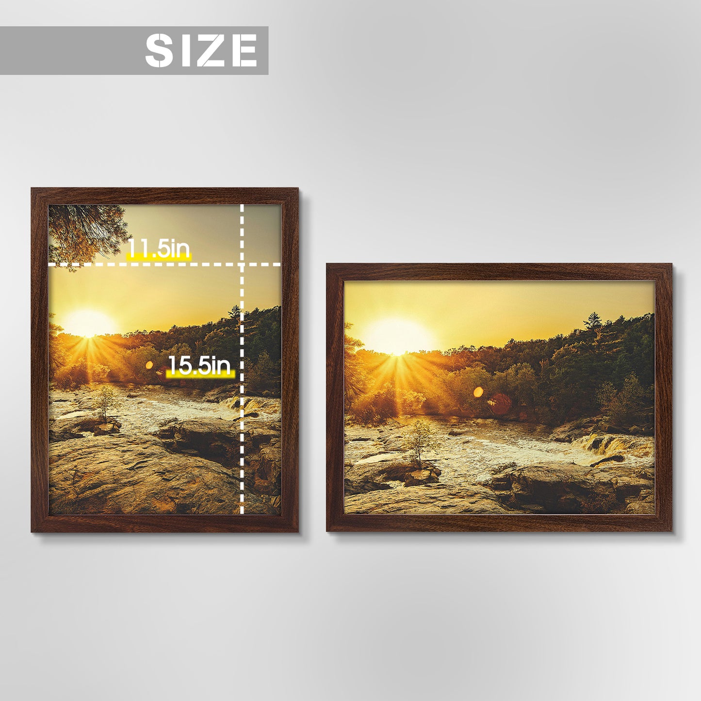 Frametory,12x16 Picture Frame for 8.5x11 Photo with White Mat and Plexiglass (8 Pack)