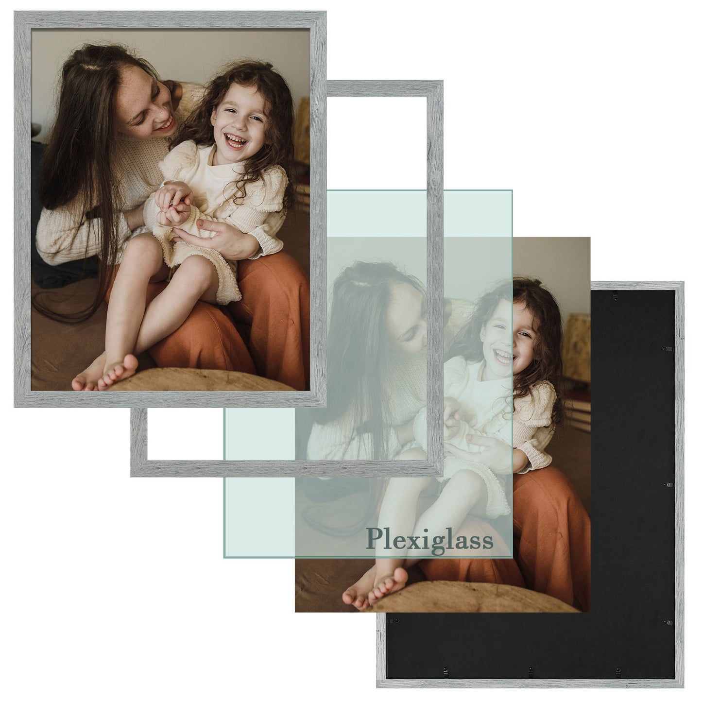 Clearance 18x24 Picture Frame with Plexiglass Grey (6 Pack)