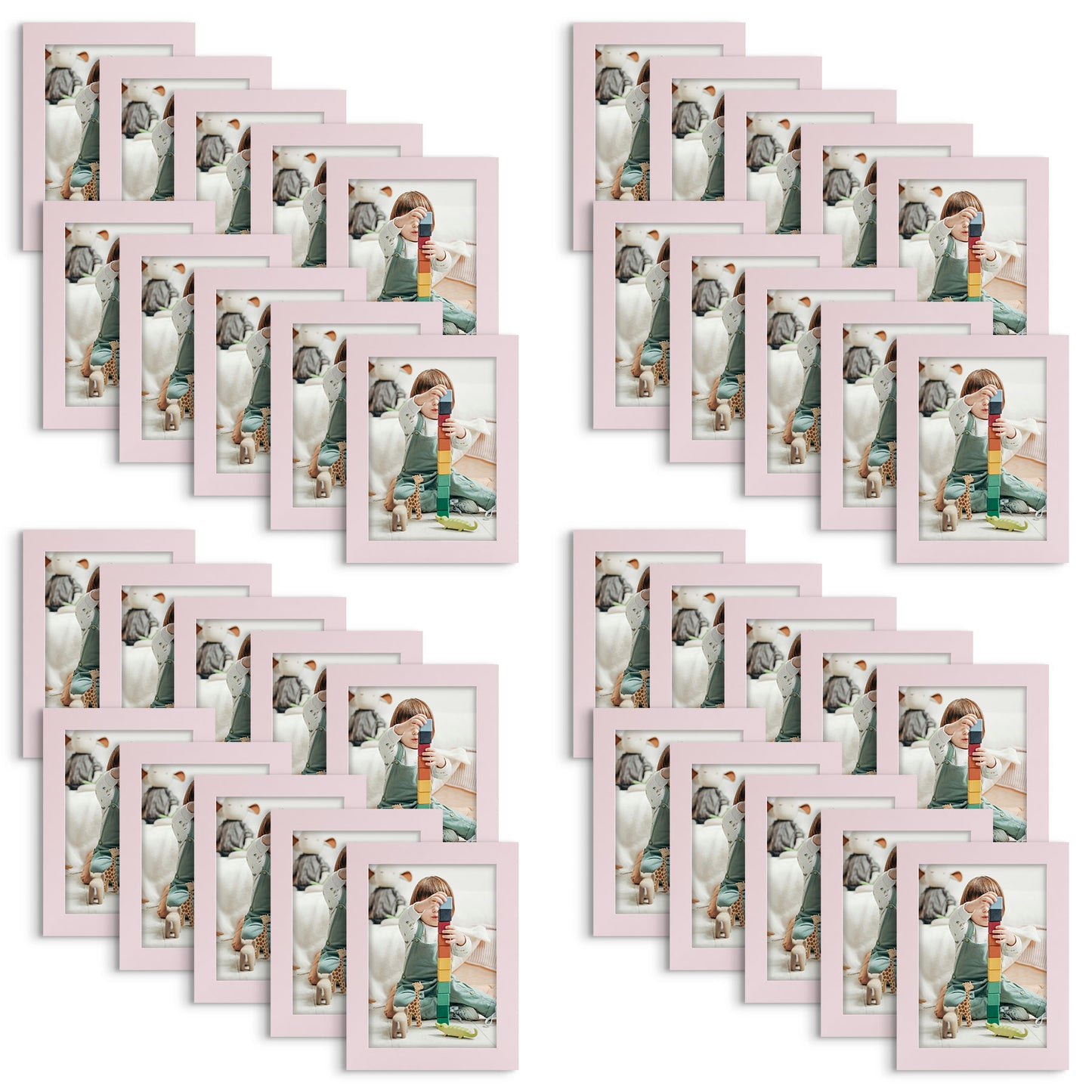 Frametory,5x7 Picture Frames Pink (40 Pack)