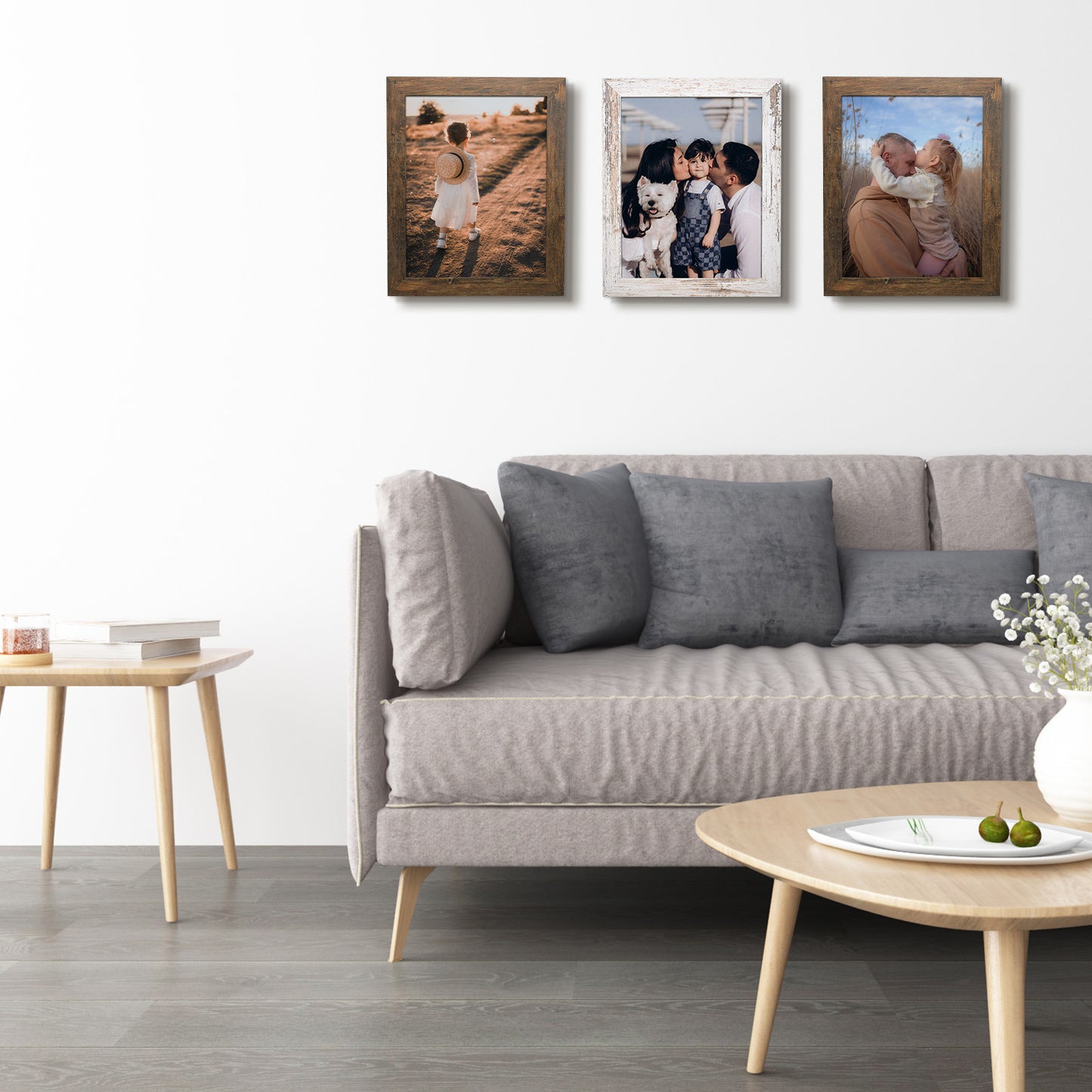 Clearance 11x14 MDF Picture Frame Retro Brown and Distressed White (10 Pack)