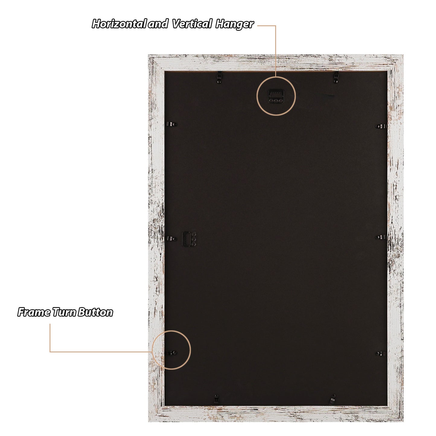 Clearance 16x24 Picture Frame with Plexiglass Distressed White (6 Pack)