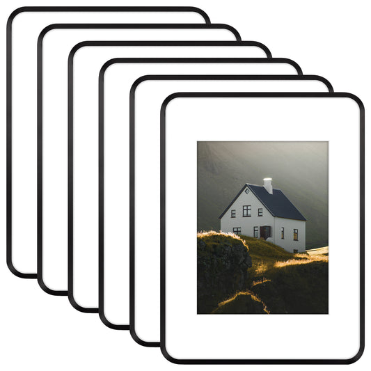 12x16 Aluminum Photo Frame for 8.5x11 Picture-Round Corner (6 Pack)
