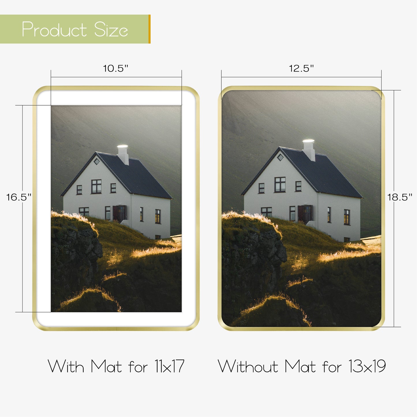 13x19 Aluminum Photo Frame for 11x17 Picture - Round Corner (6 Pack)