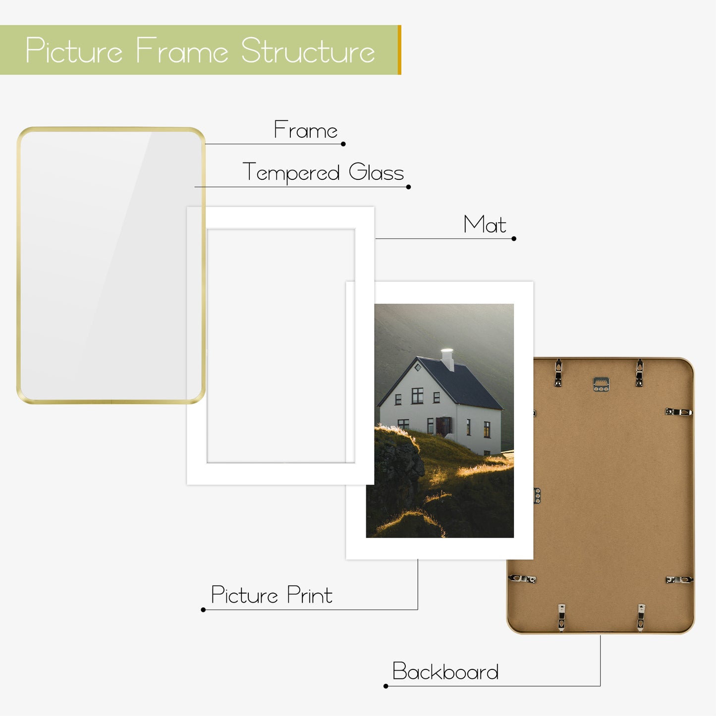 13x19 Aluminum Photo Frame for 11x17 Picture - Round Corner (6 Pack)