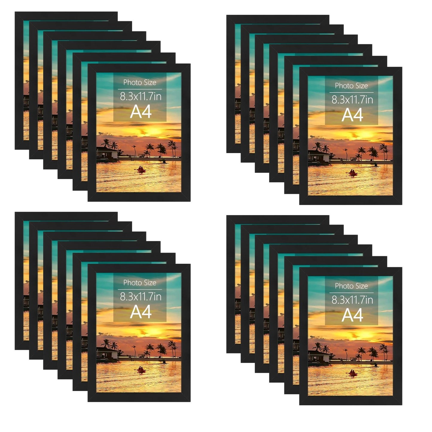 Clearance A4 Picture Frame with Plexiglass (24 Pack)