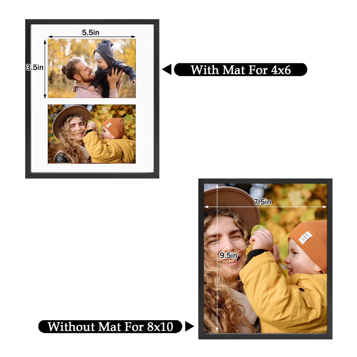 8x10 Black Collage Photo Frame Display Two 4x6 Picture (12 Pack)