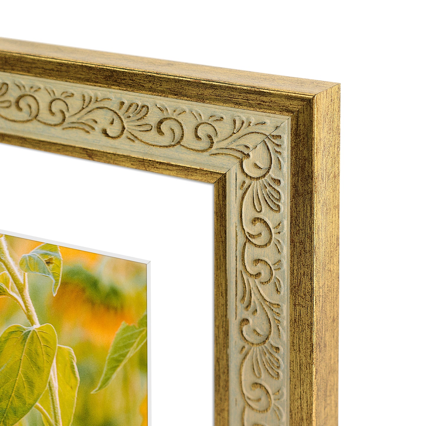 Frametory,11x14 Picture Frame for 8x10 Photo Antique Gold (10 Pack)