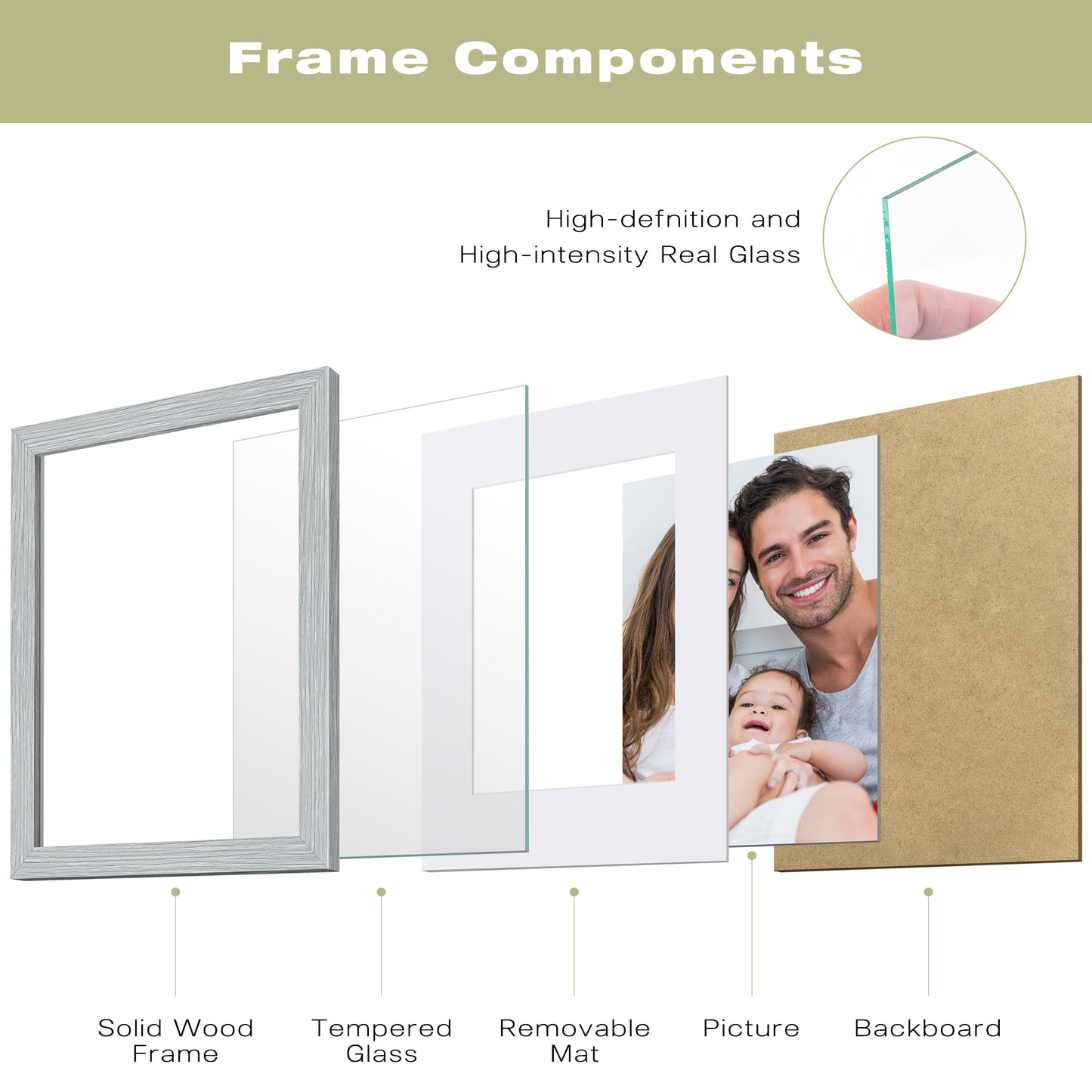 Clearance 11x14 Wood Picture Frame For 8x10 Photo (10 Pack)