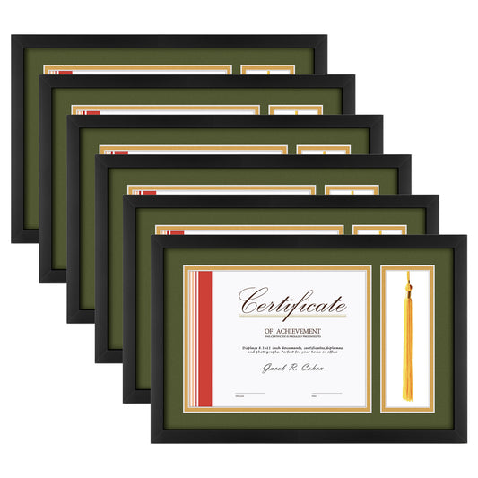 Clearance 11x17.5 Diploma Frame For 8.5x11 Certificate with Tassel Holder (6 Pack)