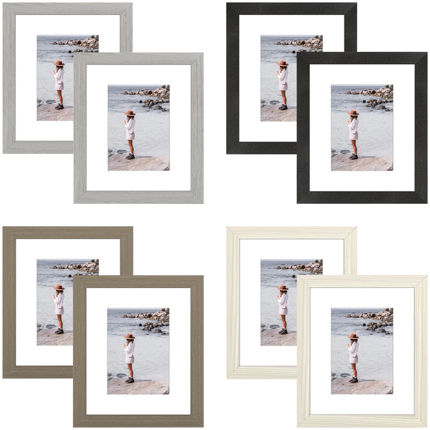 Clearance 8x10 MDF Picture Frame for 5x7 Photo Mix Colors (8 Pack)