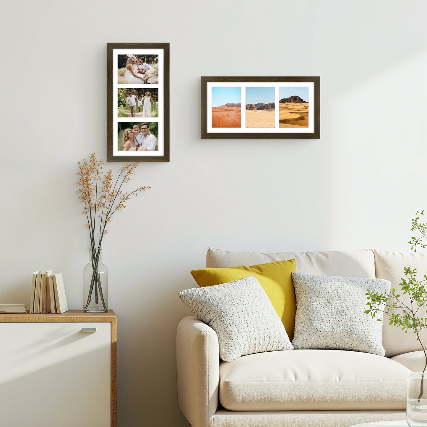 Clearance 7x14 Wood Frame Displays Three 4x6 Pictures (10 Pack)
