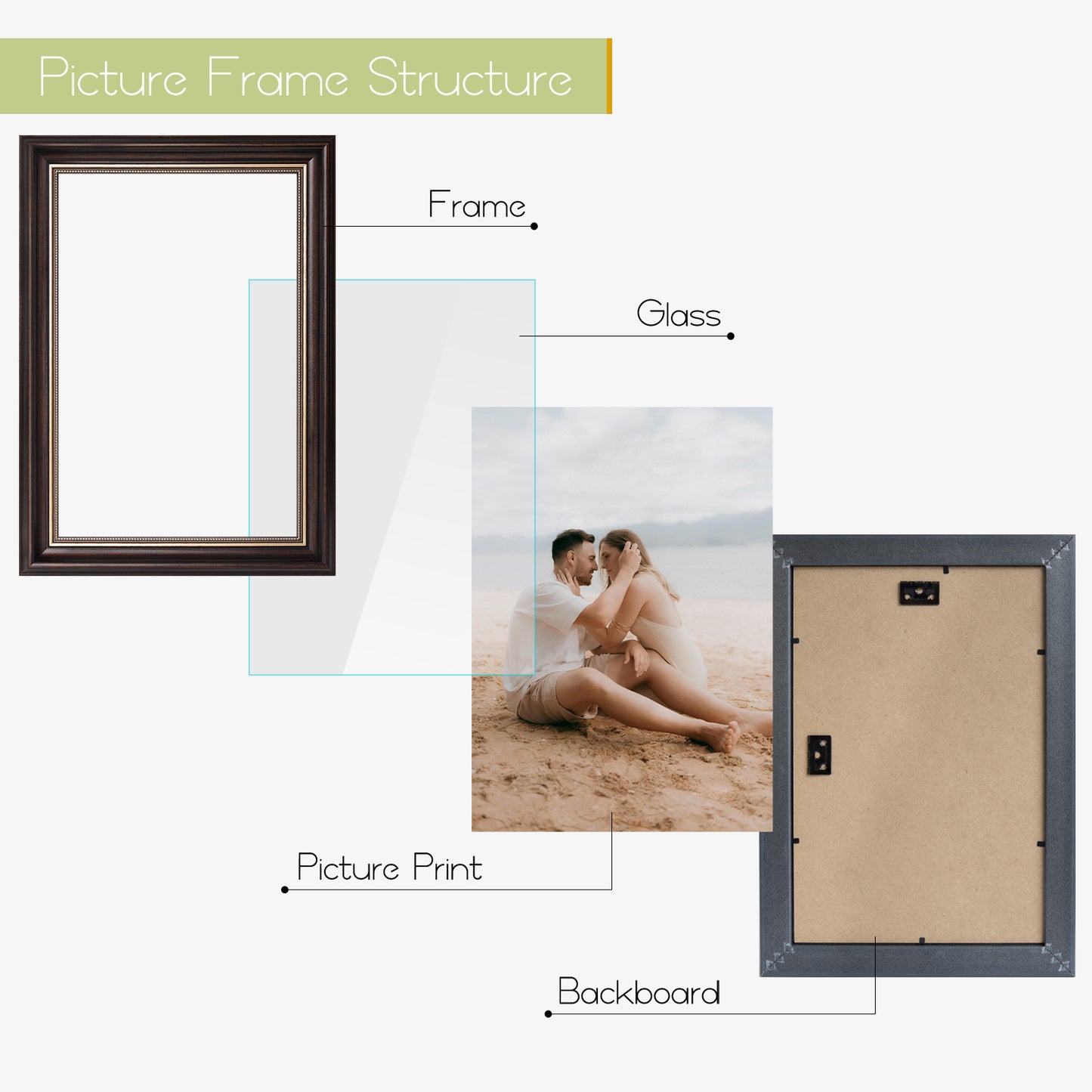 8x12 Ornate Photo Frame Brown and Ornate Gold color (10 Pack)