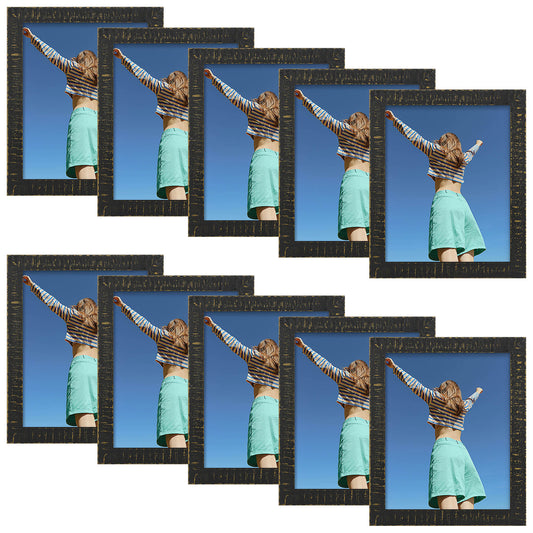 Frametory,8x10 Wood Frame with Plexiglass (10 Pack)