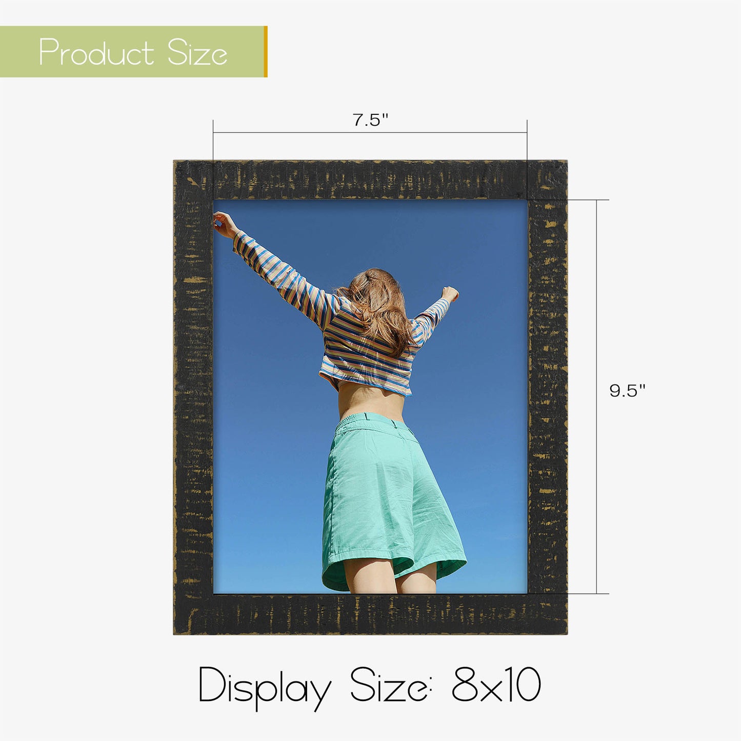 Frametory,8x10 Wood Frame with Plexiglass (10 Pack)