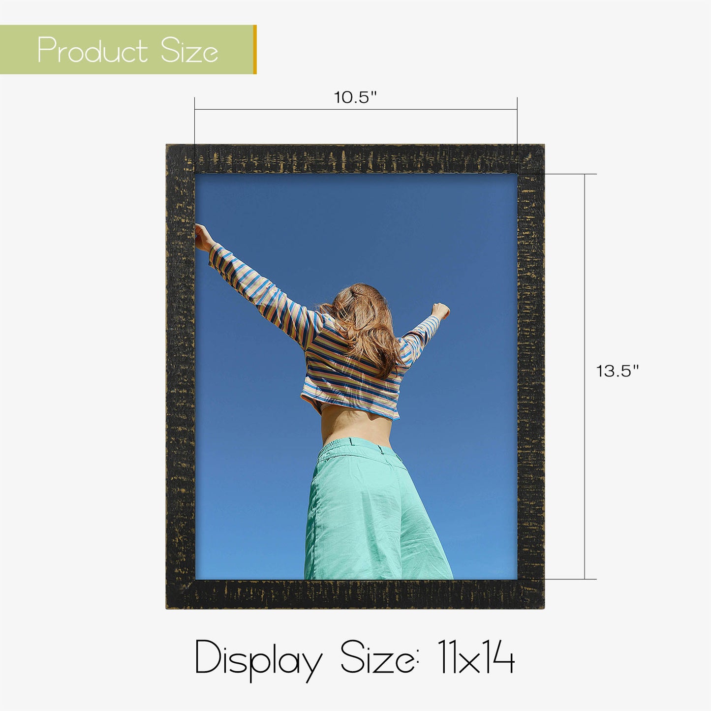 Frametory,11x14 Wood Frame with Plexiglass (10 Pack)