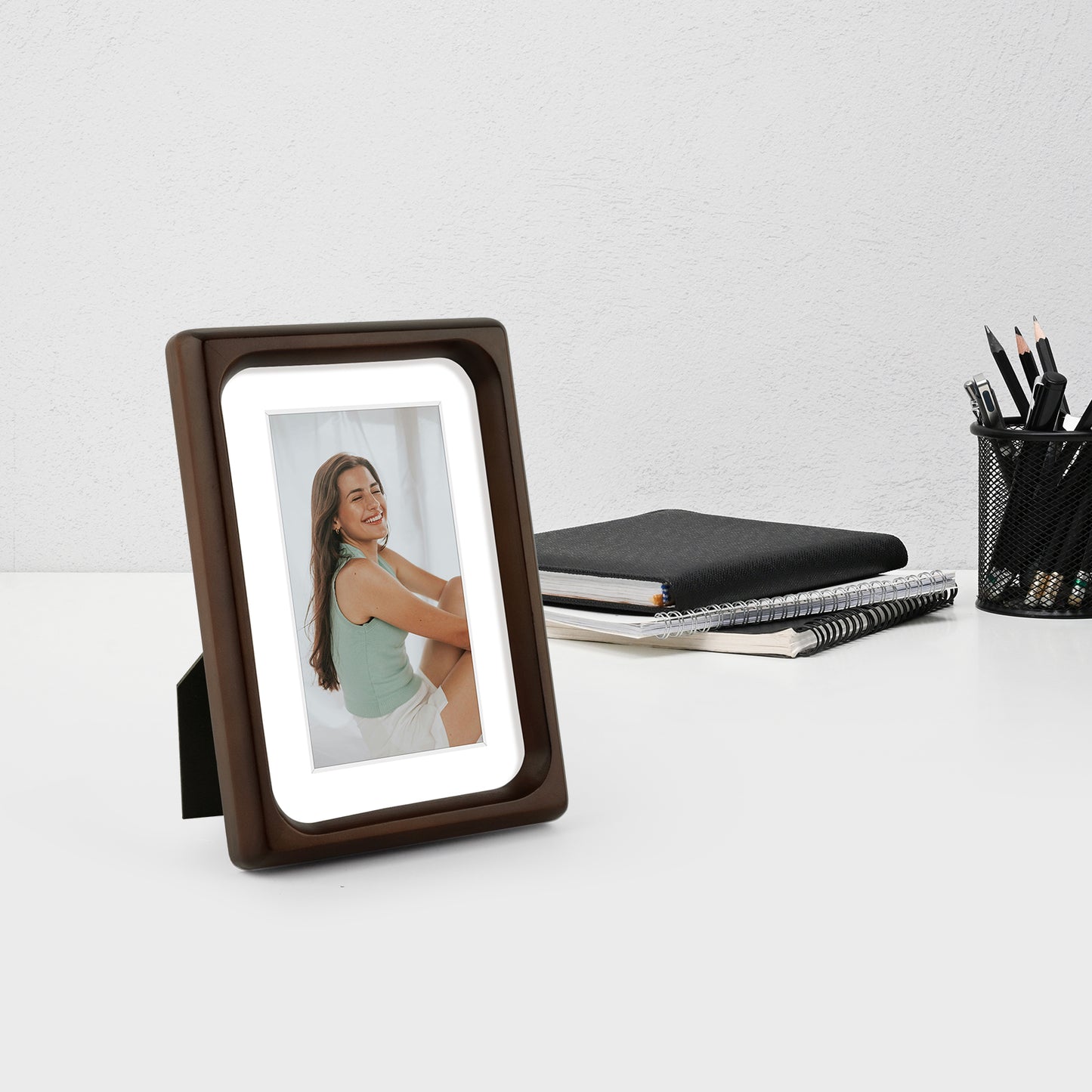 4x6 Picture Frame For 3x5 Photos with Round Corners Dark Brown(6 Pack)