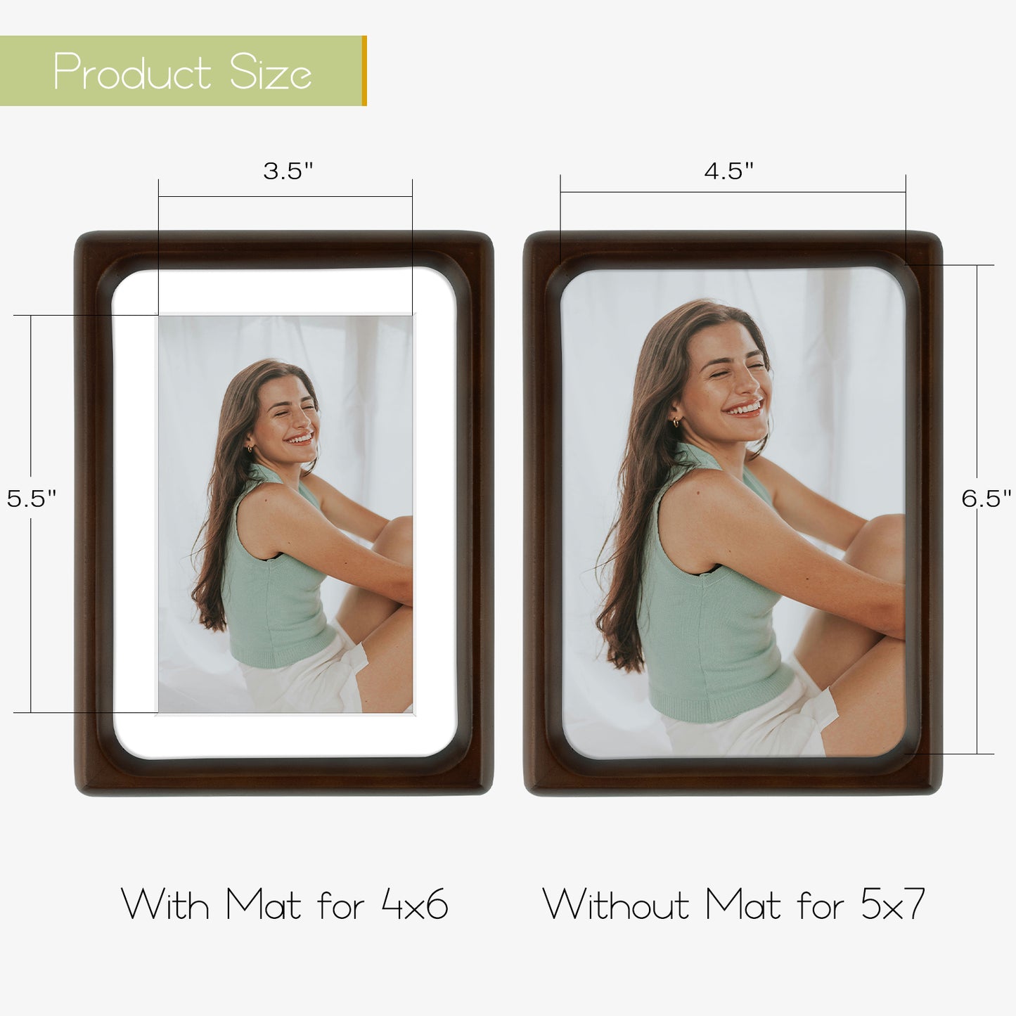 5x7 Picture Frame For 4x6 Photos with Round Corners Dark Brown(6 Pack)