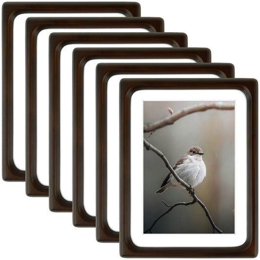 Frametory,Rounded Corner 6x8 Wood Frames For 5x7 Photos (6 Pack)