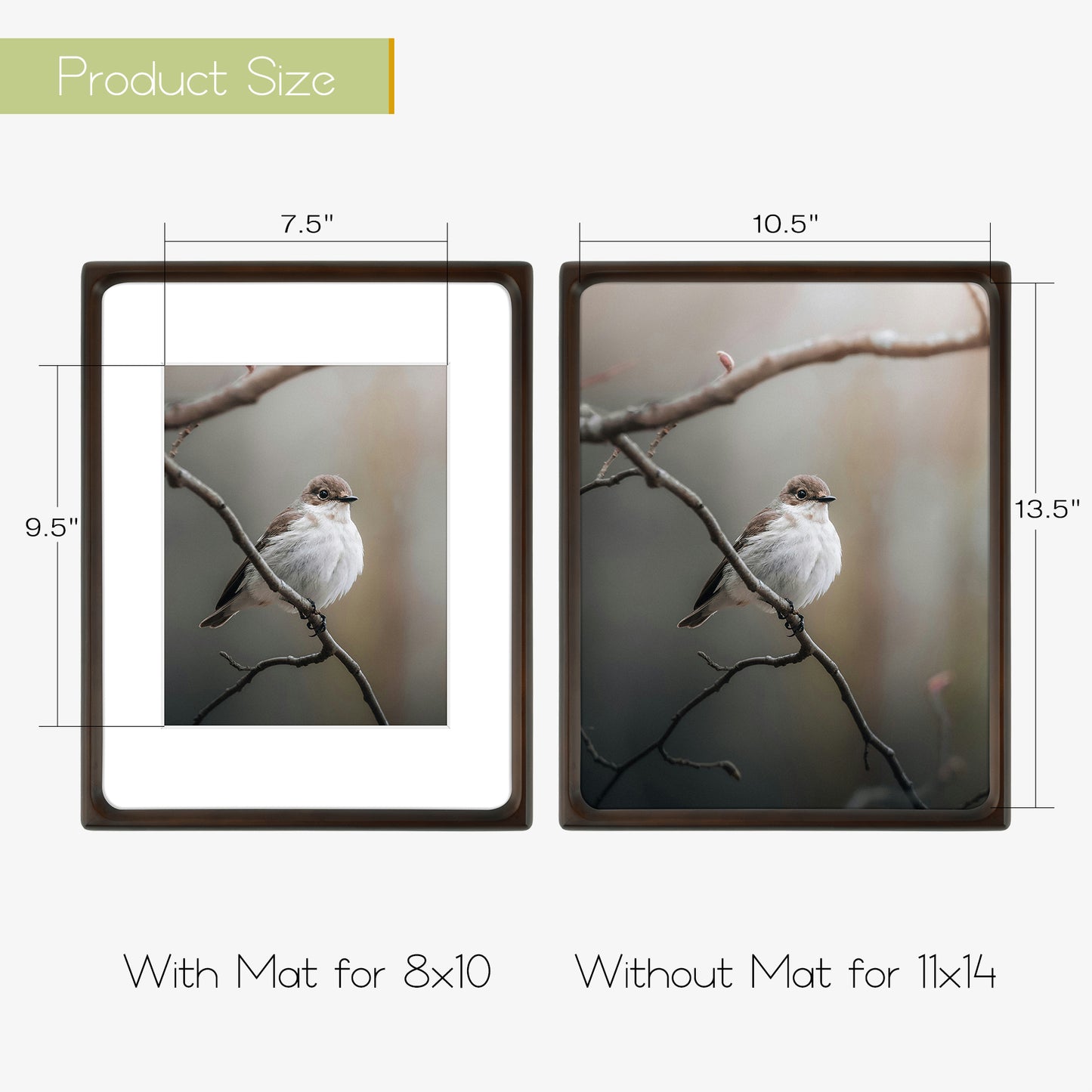 Frametory,Rounded Corner 11x14 Wood Frames For 8x10 Photos (6 Pack)