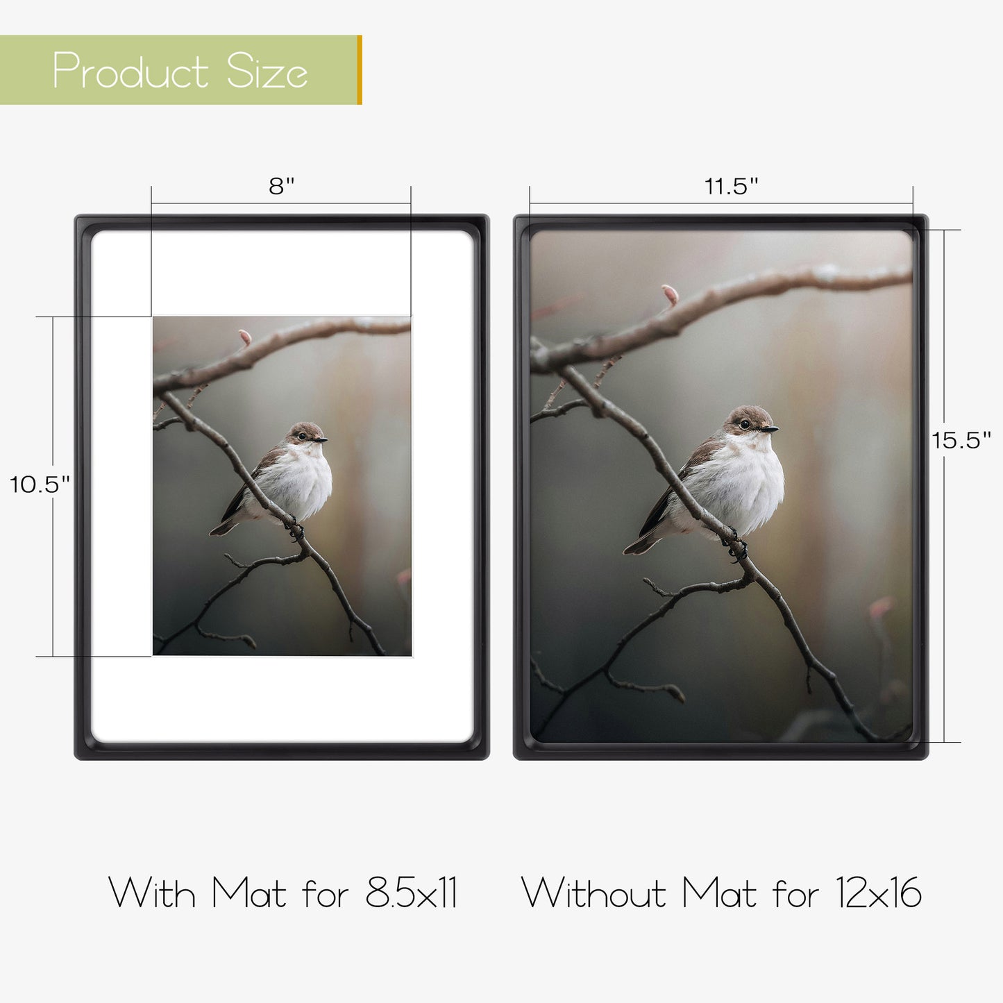 Clearance Rounded Corner 12x16 Wood Picture Frame For 8.5x11 Photos (6 Pack)