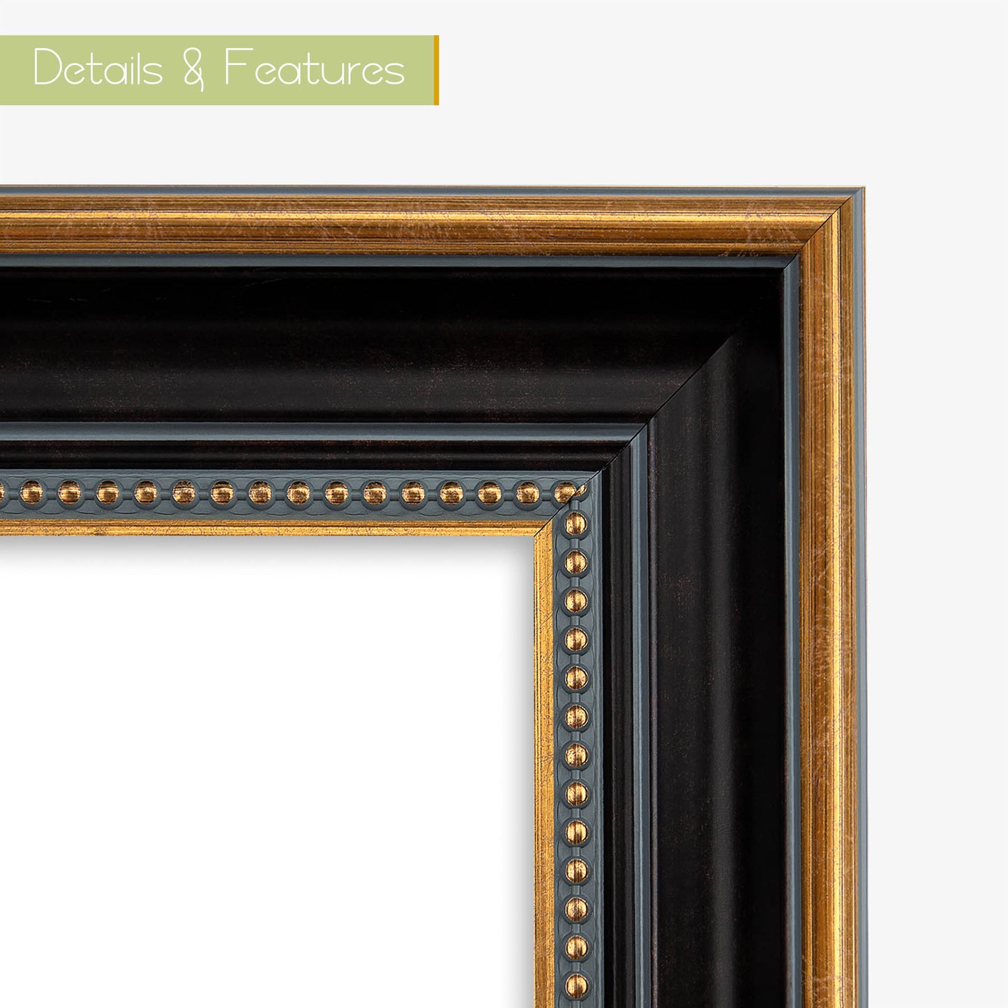Frametory,11x14 Photo Frame with White Mat for 8x10 Picture Ornate Gold/Black (10 Pack)