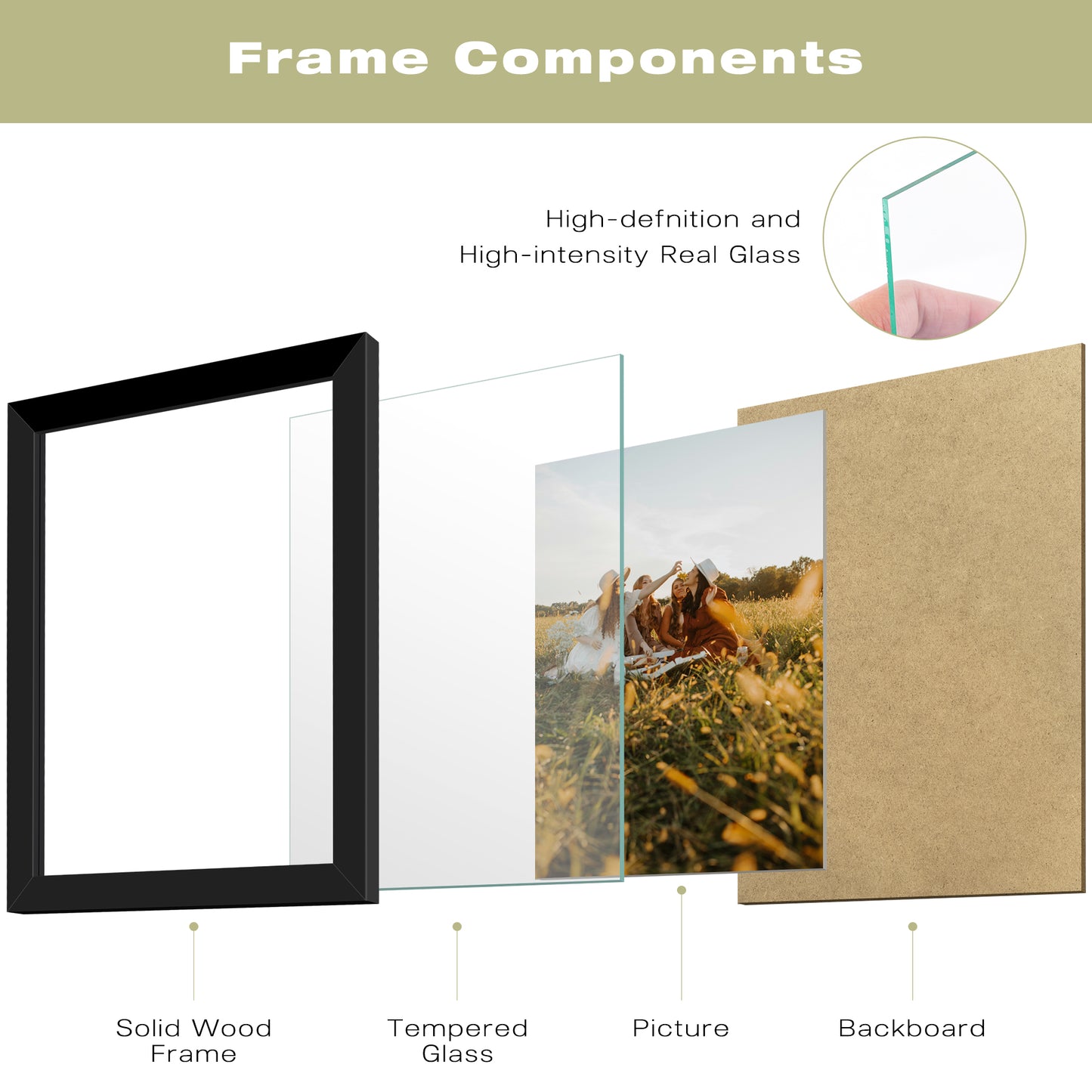 8.5x11 Diploma Frame for 8.5x11 Picture Black Color (10 Pack)