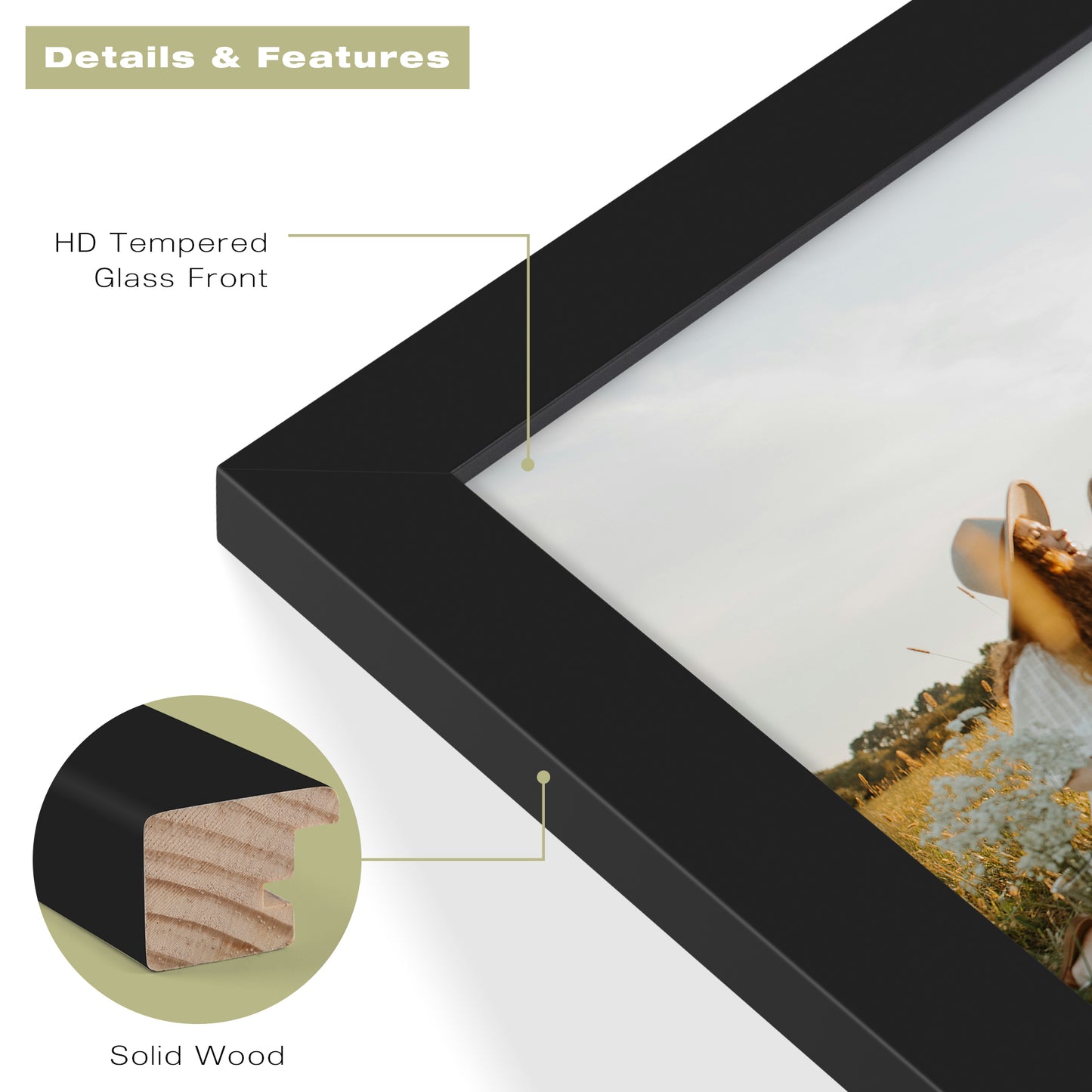 8.5x11 Diploma Frame for 8.5x11 Picture Black Color (10 Pack)