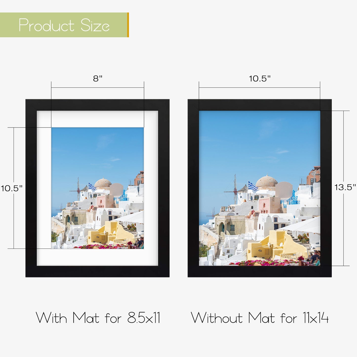 Frametory, 11x14 Wood Frame for 8.5x11 Picture Black(10 Pack)