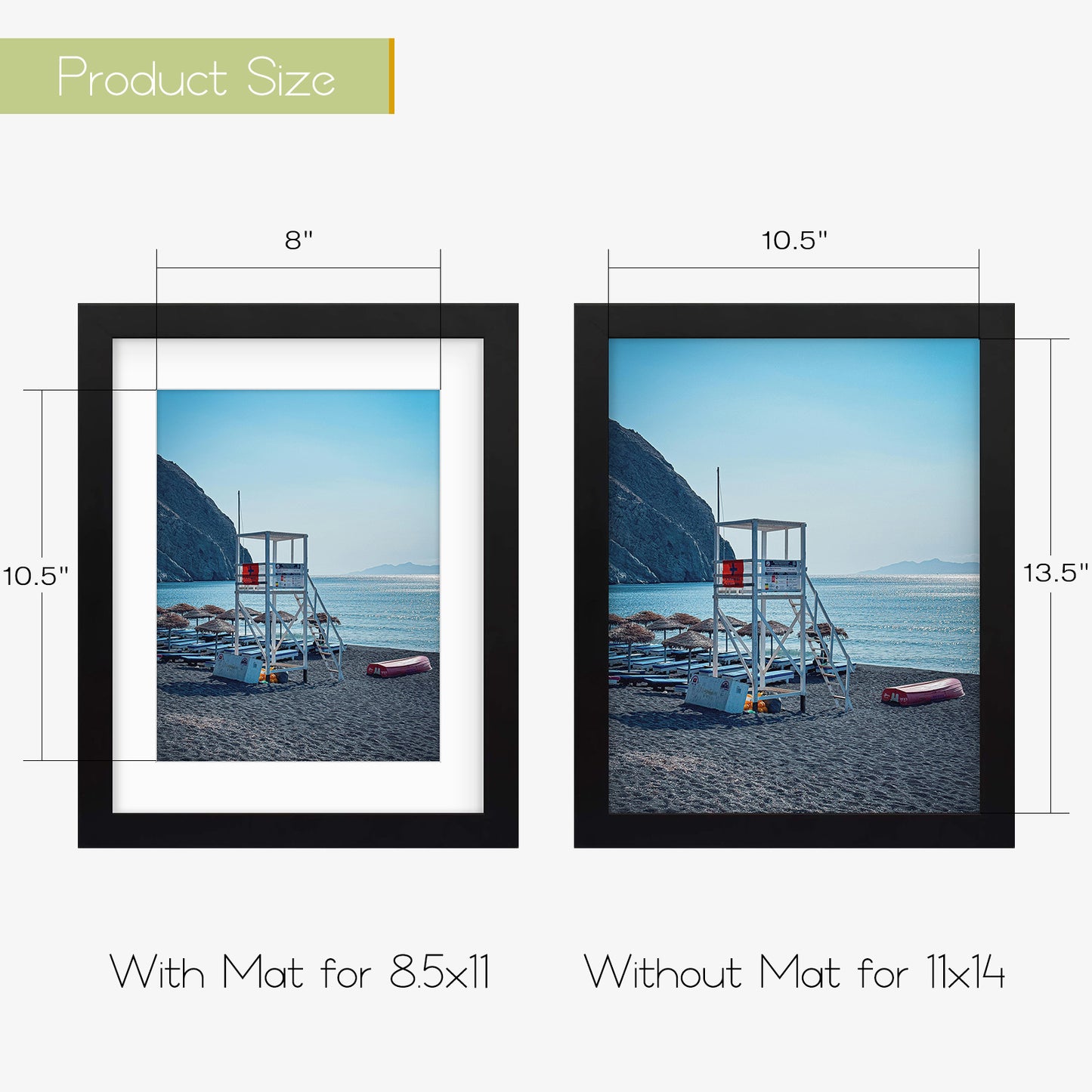 11x14 Wood Frame for 8.5x11 Picture Black Color (10 Pack)