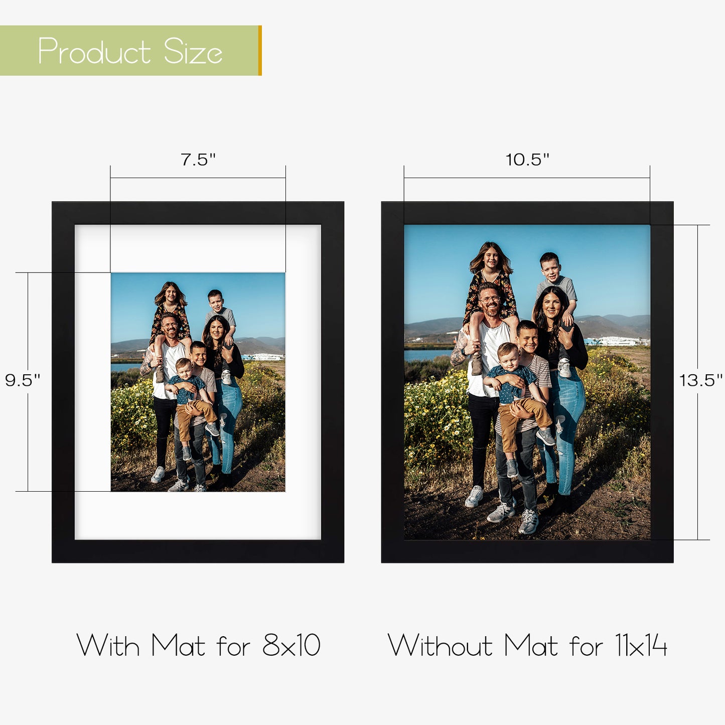 11x14 Wood Frame for 8x10 Picture Black Coor (10 Pack)