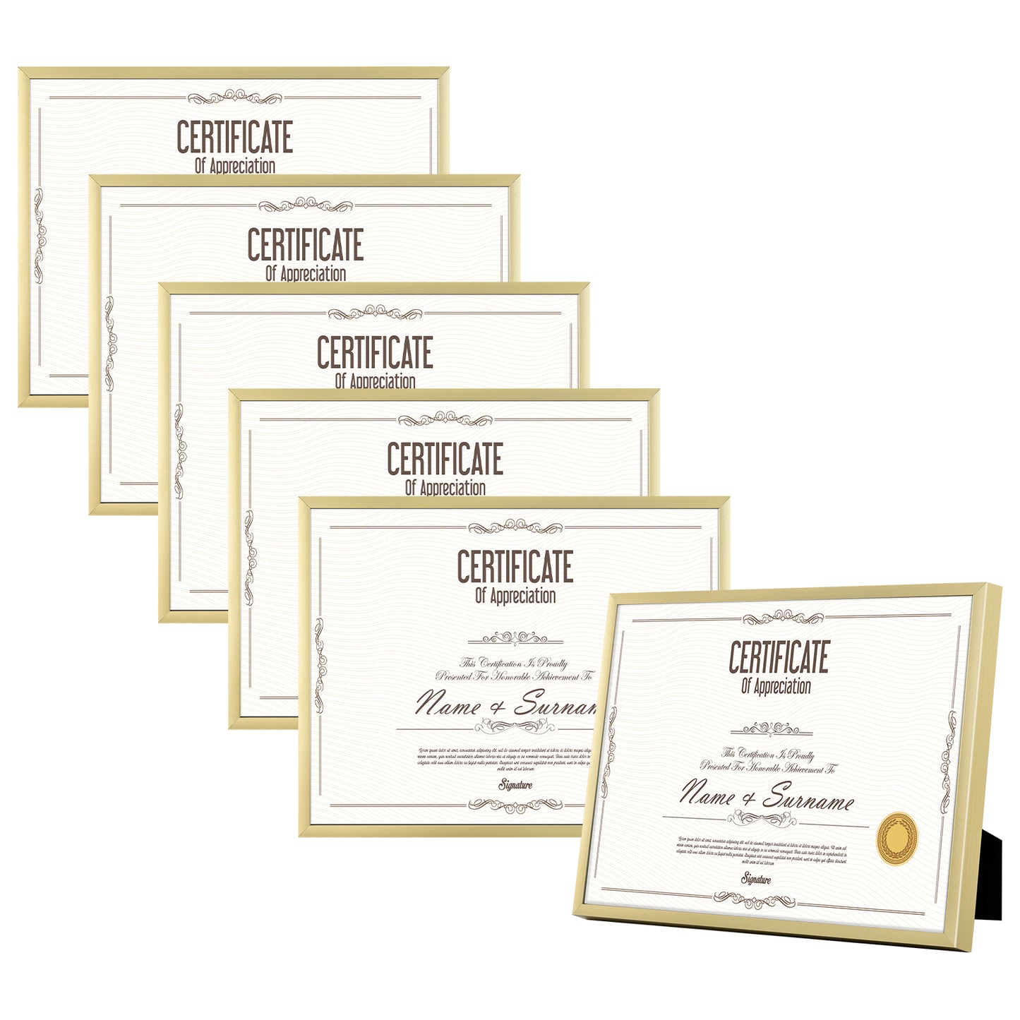 Frametory, 8.5x11 Diploma Frame for 8.5x11 Certificate (6 Pack)