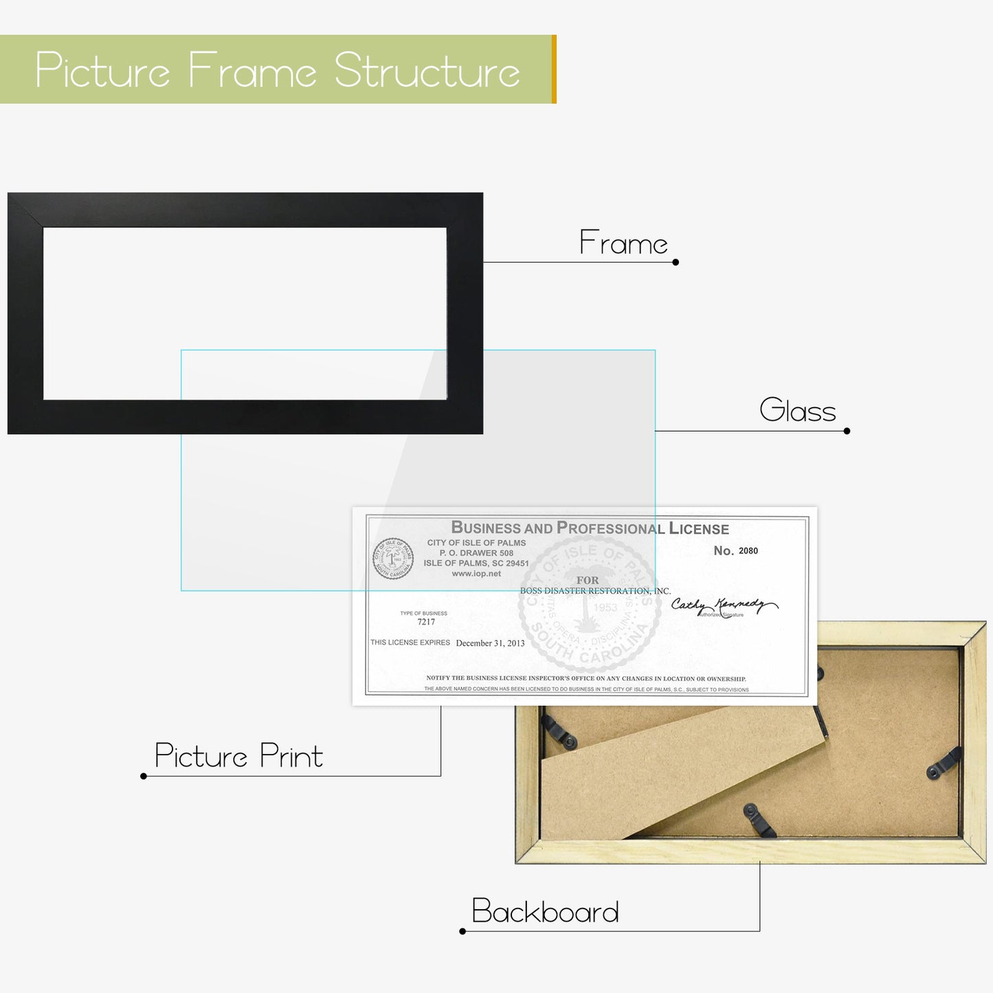 4x9 Wood Frame for 4x9 Picture Black (10 Pack)