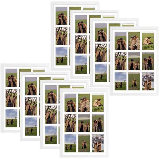 13.6x19.7 Wood Frame for Nine 4x6 Pictures White (8 Pcs per Box)