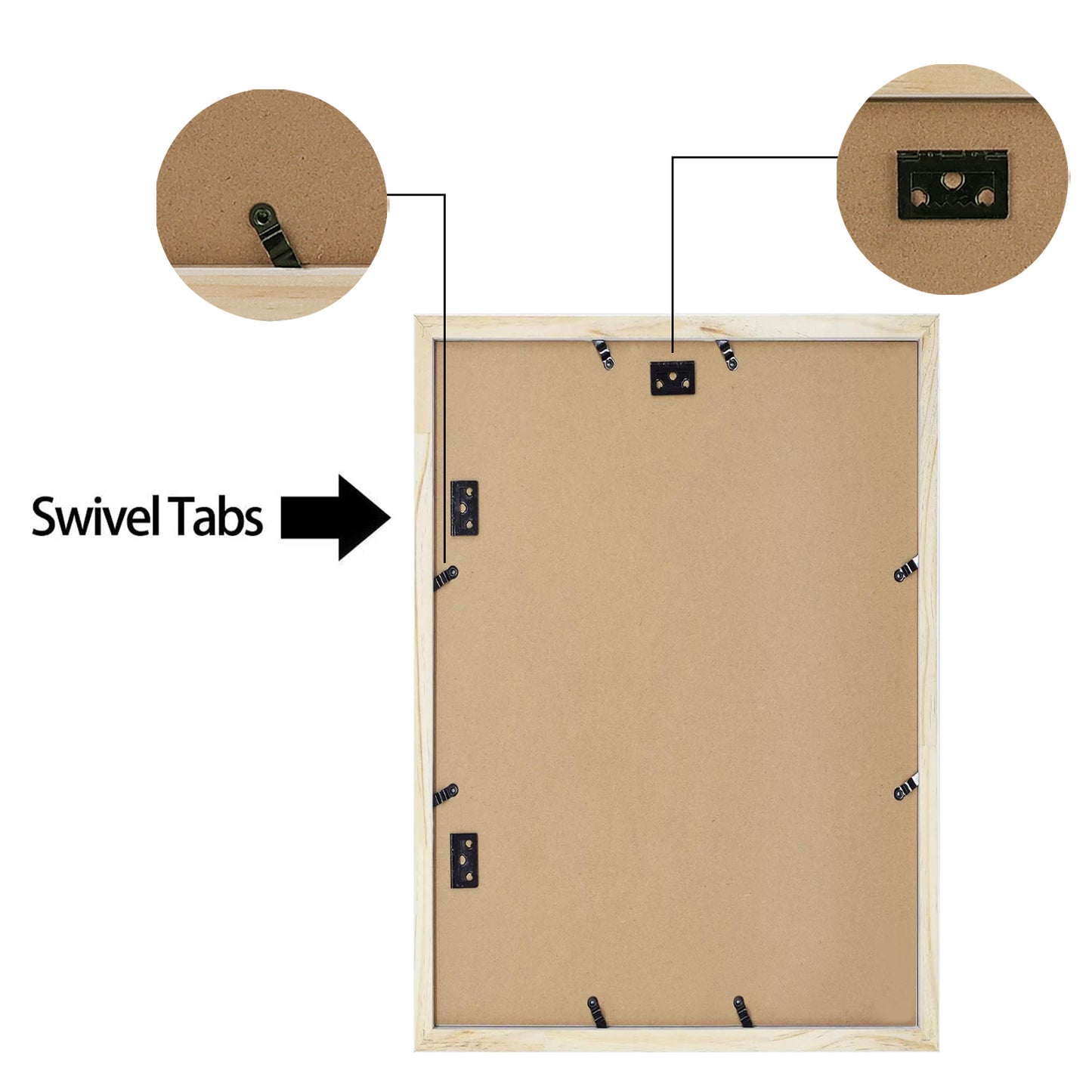 13.6x19.7 Wood Frame for Nine 4x6 Pictures White (8 Pack)