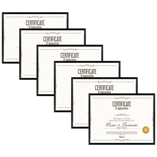 Frametory, 8.5x11 Diploma Frame for 8.5x11 Certificate (6 Pack)
