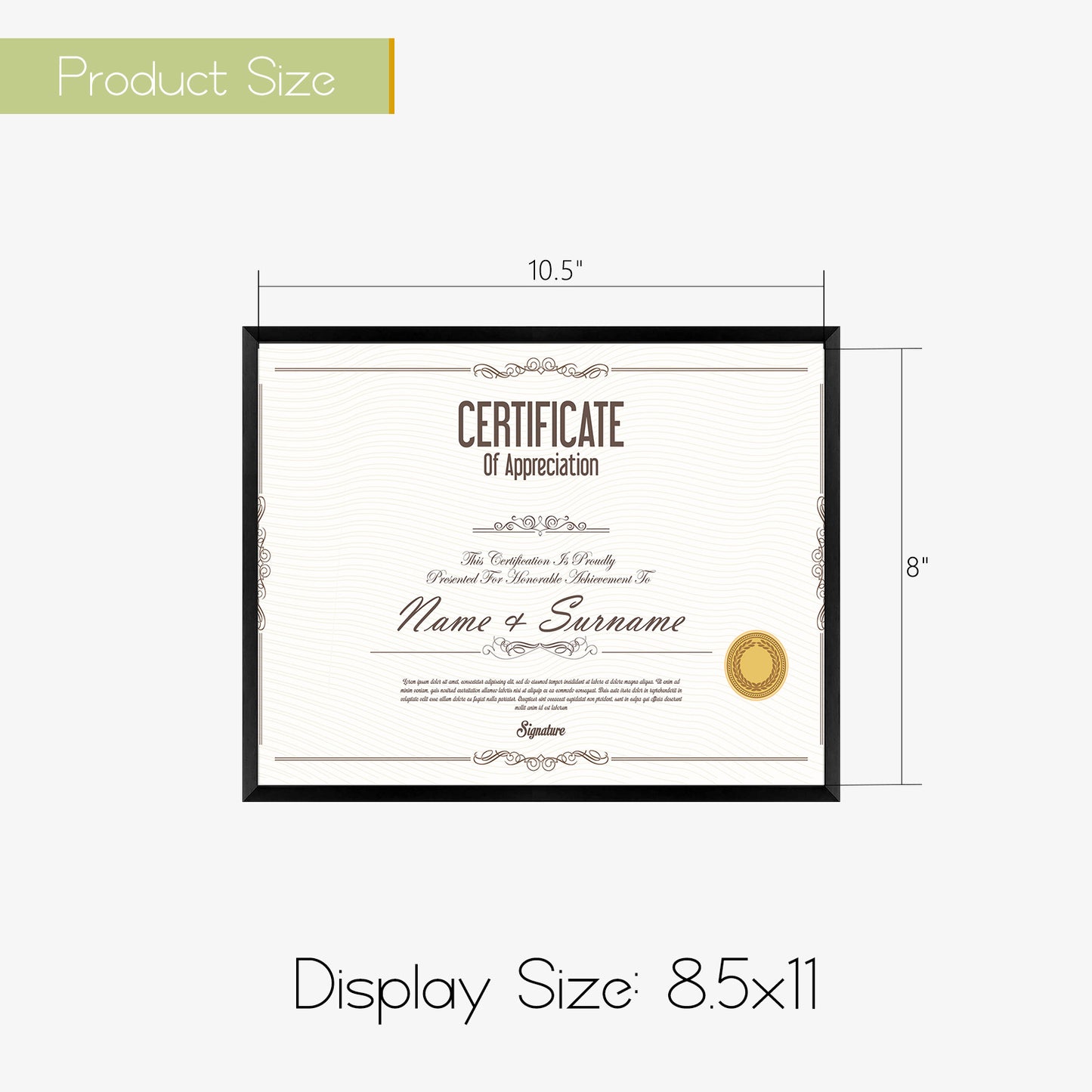 Frametory, 8.5x11 Diploma Frame for 8.5x11 Certificate (6 Pack)