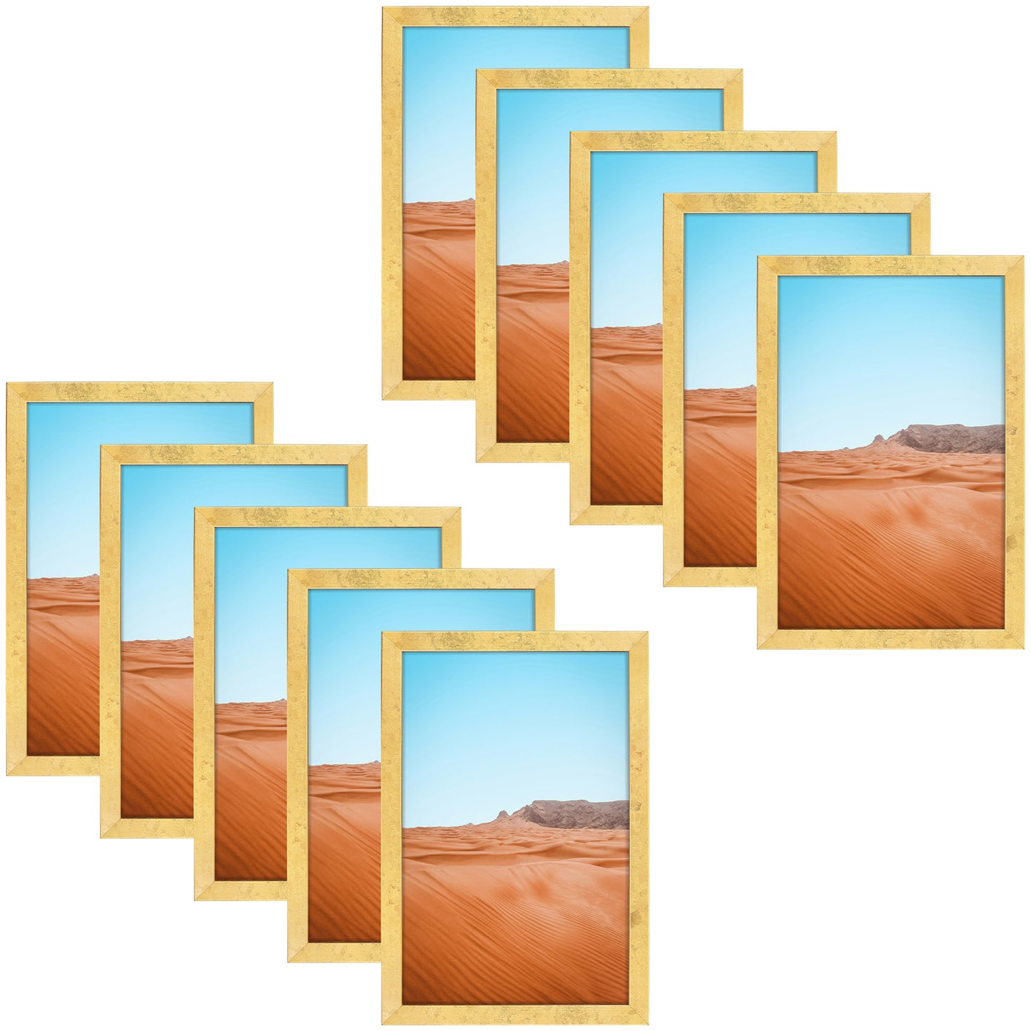 Clearance 11x17 Wood Picture Frame Gold (10 Pack)