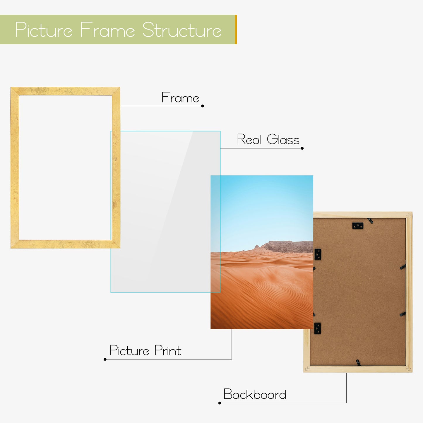 Clearance 11x17 Wood Picture Frame Gold (10 Pack)
