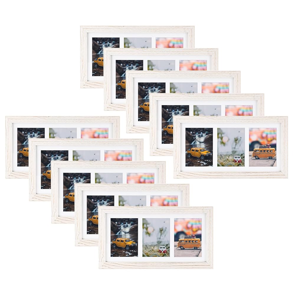 7x14 Collage Picture Frames for Three 4x6 Pictures (10 Pack)