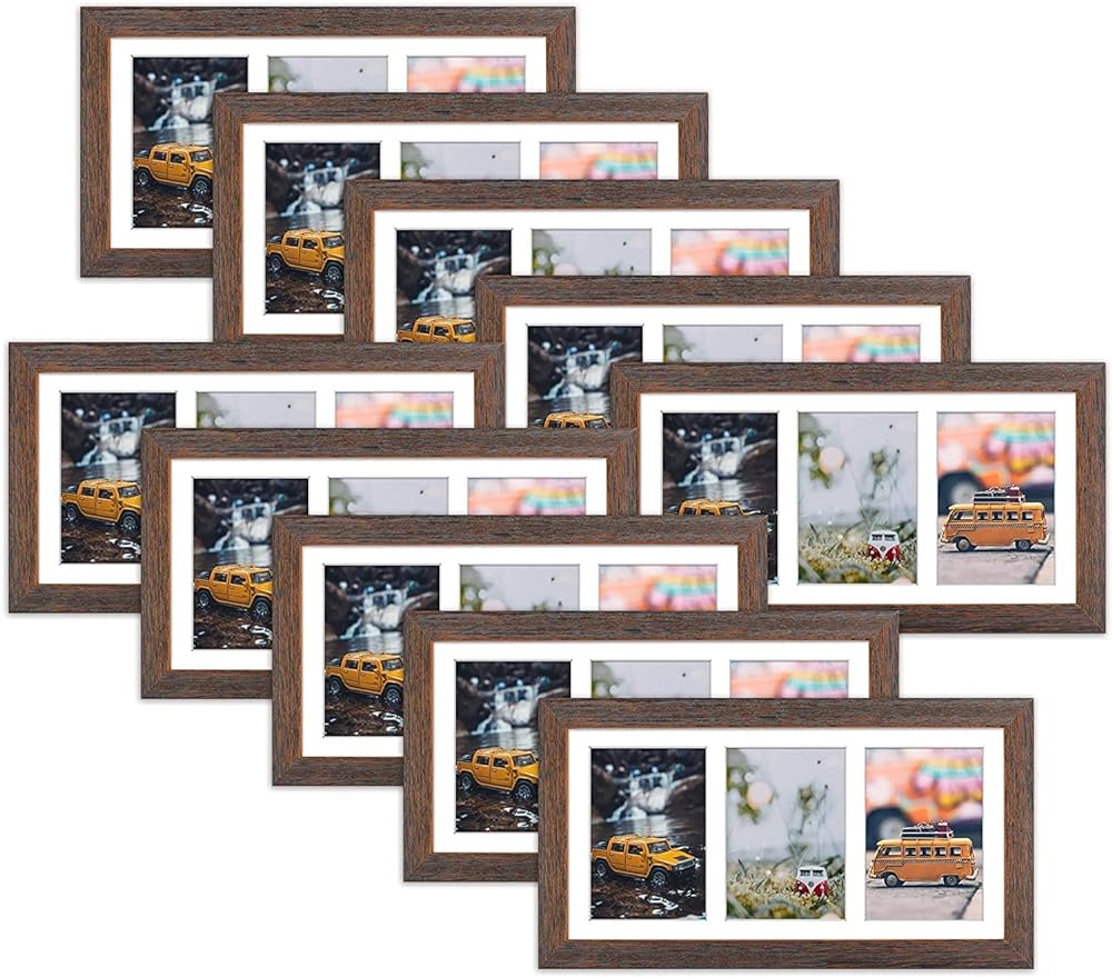 7x14 Collage Picture Frames for Three 4x6 Pictures (10 Pack)