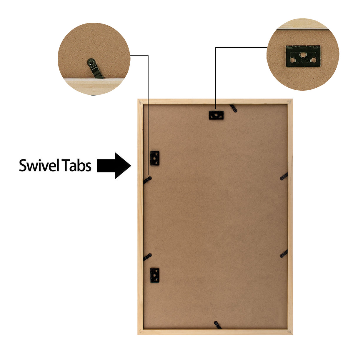 Frametory, 12x19 Wood Picture Frame For Two 8x10 Photo Black (8 Pack)