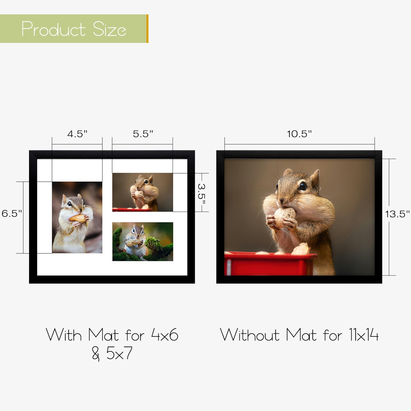 11x14 Collage Picture Frames with White Mat For One 5x7 And Two 4x6 Photos Black Color (10 Pack)