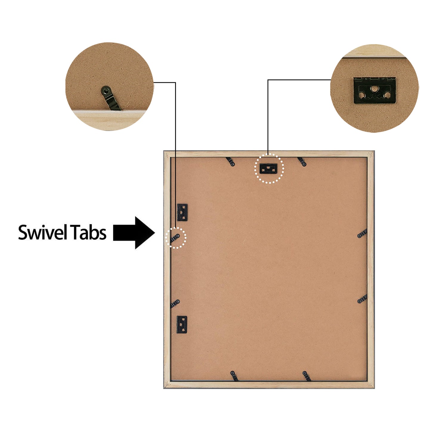 14x16 Collage Picture Frames with White Mat For One 8x10 And Three 4x6 Photos White Color(8 Pack)