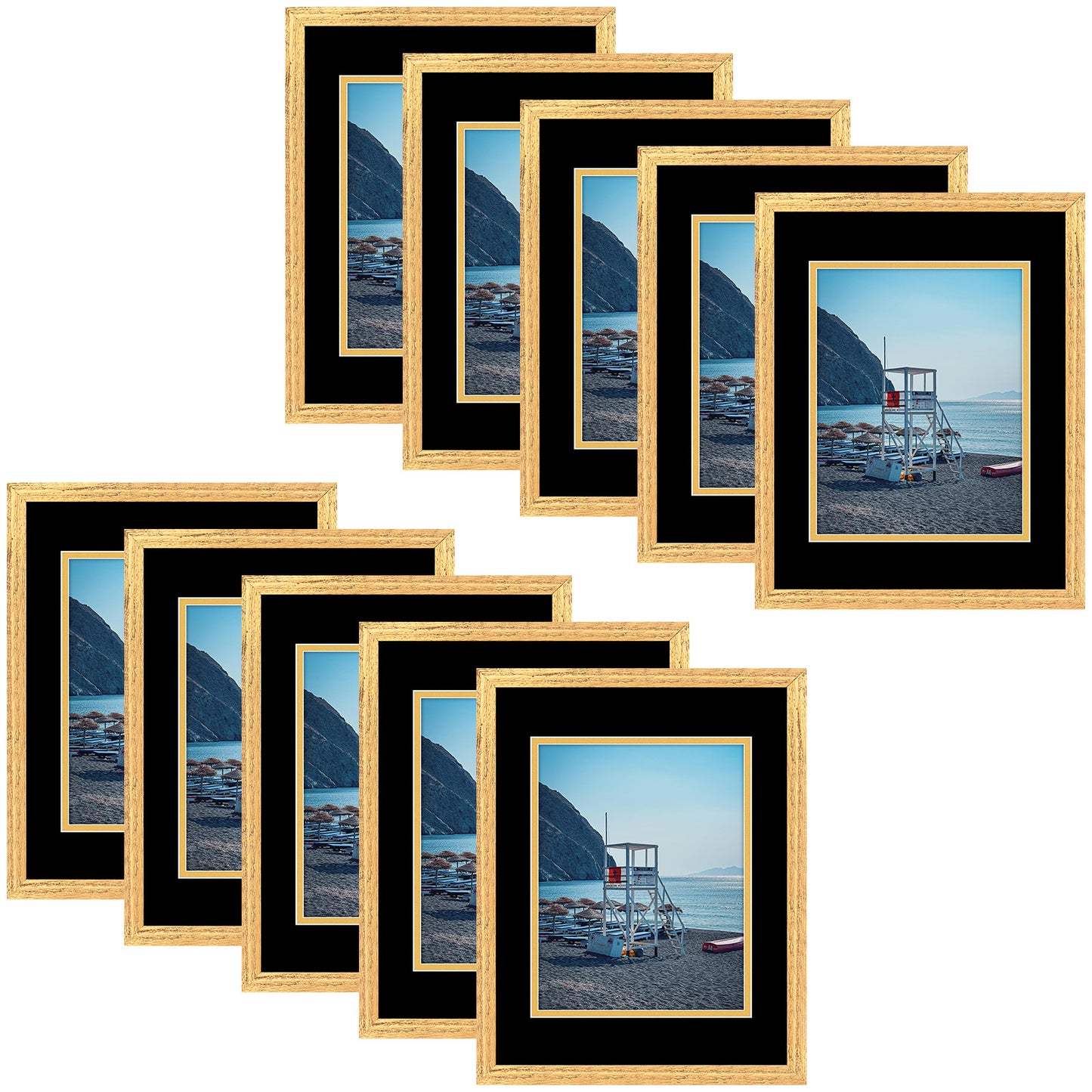 Gold with Black Over Gold Double Mat