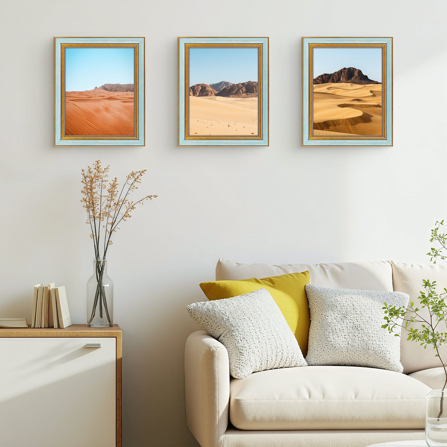 8x10 Blue Gold Collage Photo Frame for Two 4x6 Picture (10 Pack)