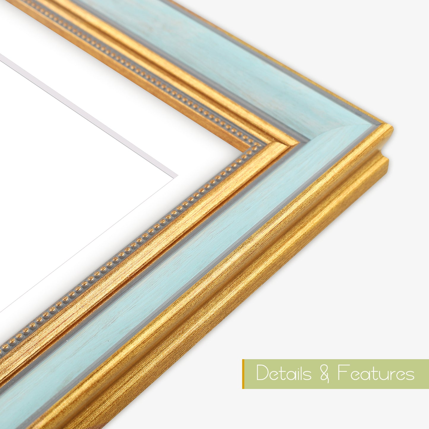 8x10 Blue Gold Collage Photo Frame for Two 4x6 Picture (10 Pack)